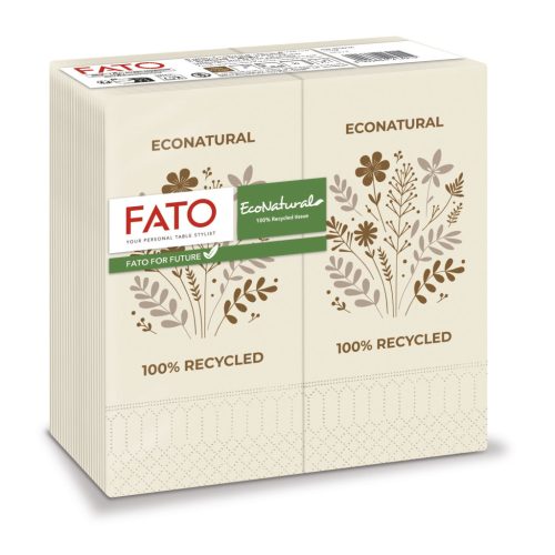 Lucart 82130600 EcoNatural Blossom 33X33cm, 2rétegű, 1/8 hajtású, 50lap/csomag, 27 csomag/karton