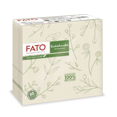 Lucart 82977600 EcoNatural Flora 38X38cm, 2 rétegű, 1/4 hajtású, 40lap/csomag, 24 csomag/karton