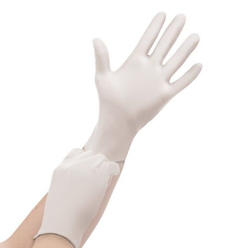 Latex "M" púderezett vizsgálókesztyű 100db/doboz