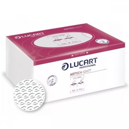 Lucart Texicell Towel Pro 43x77cm, 100lap/csomag, 4csomag/karton, hajtott íves speciális fodrászkendő