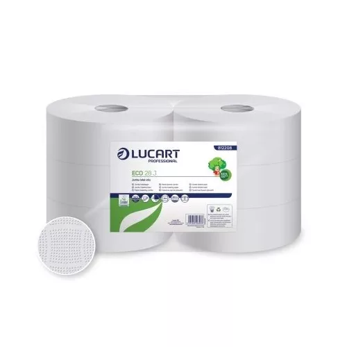 Lucart Eco 26 J, fehér toalettpapír, 26cm-es, 2r., 240m/tek., 6tek./zsugor
