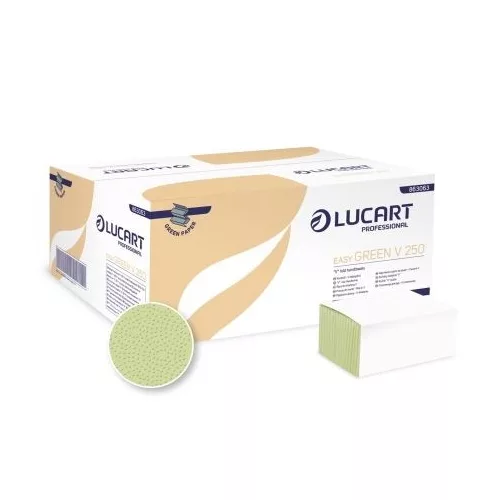 Lucart Easy Green V 250, Z hajtott kéztörlő, 1 r., zöld, 250lap/cs.,20cs./krt.