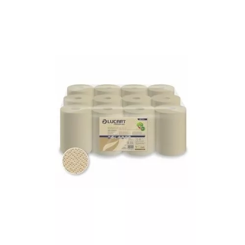 Lucart EcoNatural 14 CF, tekercses törlőpapír, 14cm-es, 2r., havana színű, 255lap/tek.,12tek./zsugor