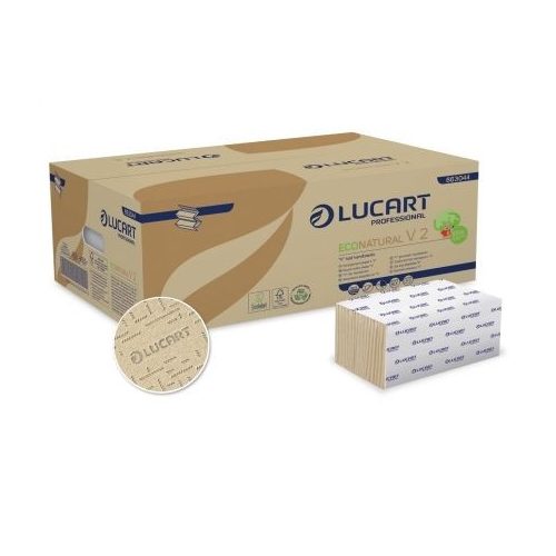 Lucart EcoNatural V2 hajtogatott kéztörlő, 190lap/cs.,20cs./krt.