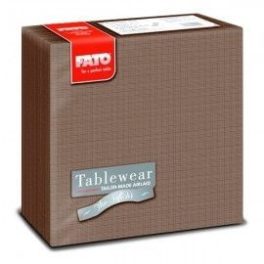   Lucart Fato Airlaid Shade textilhatású szalvéta, csokoládé, 40x40cm, 50lap/cs., 16cs./karton
