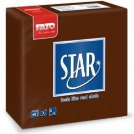   Lucart Fato Star csokoládé szalvéta 38x38, 1/4 hajtású, 2r., 40lap/cs., 30cs./karton