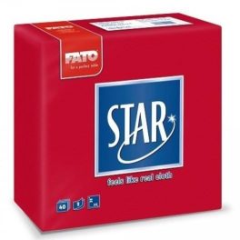  Lucart Fato Star piros szalvéta 38x38, 1/4 hajtású, 2r., 40lap/cs., 30cs./krt.