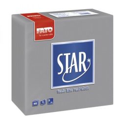   Lucart Fato Star szürke szalvéta 38x38, 1/4hajtású, 2r., 40lap/cs., 30cs./kart.