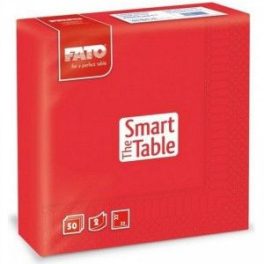   Lucart Fato Smart Table piros szalvéta 33x33, 1/4 hajtású, 2r., 50lap/csomag, 24csomag/karton