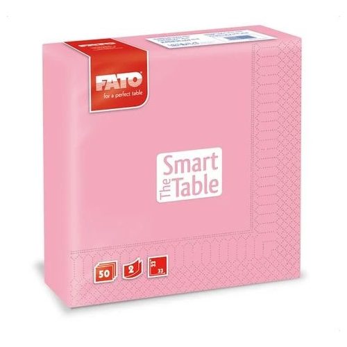 Lucart Fato Smart Table rózsaszín szalvéta 33x33, 1/4 hajtású, 2r., 50 lap/cs, 24 cs./krt.