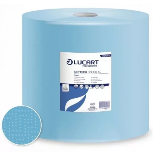 Lucart Skytech 3.1000 XL, ipari törlőkendő, 3r., kék, 1000lap/tekercs, 1 tek./zsugor